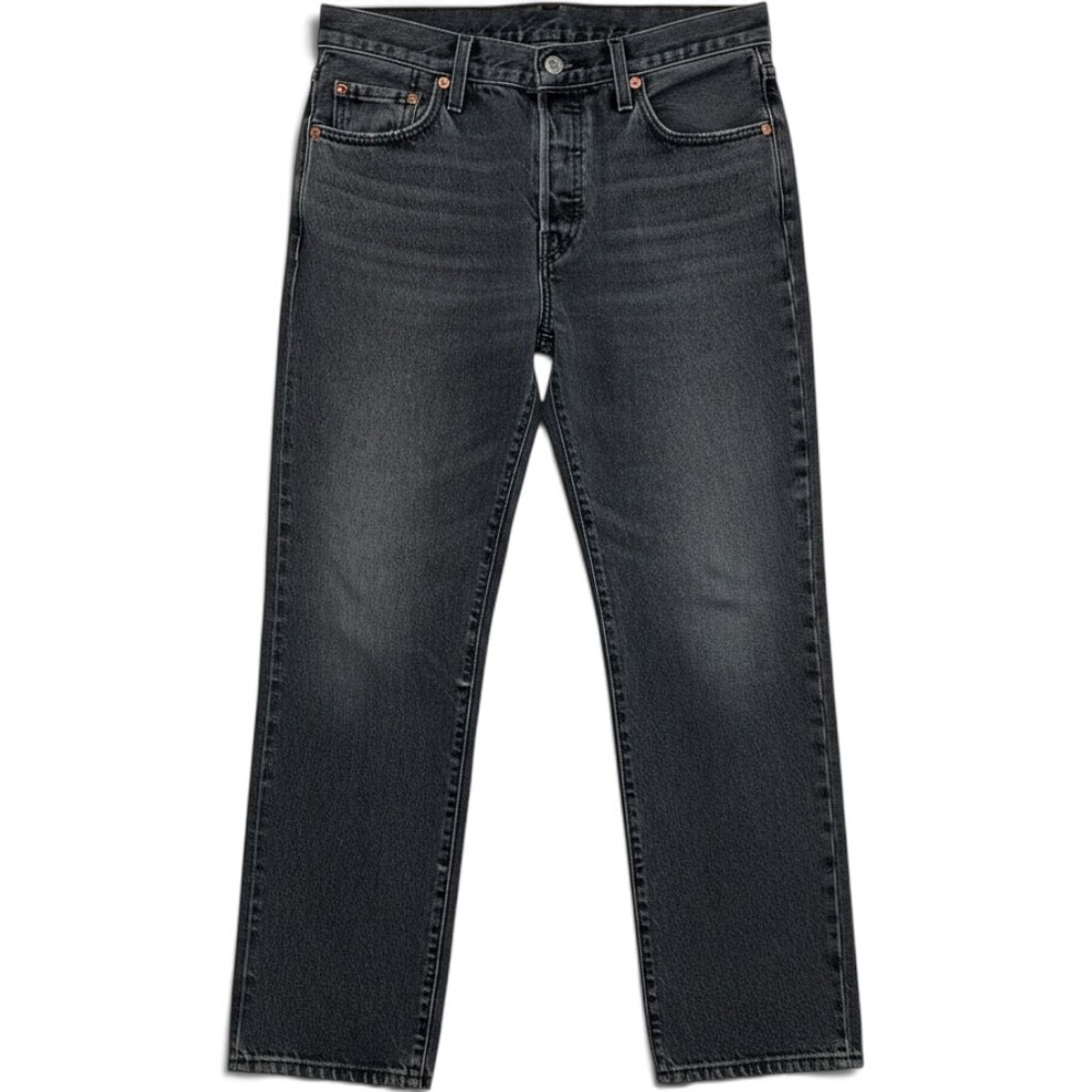 Levis Premium 501 Original Fit Jeans Gray W24 L30 Straight Leg High Rise Denim